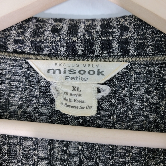 Exclusively MISOOK Marled Black Sparkle Button-Up Long Sleeve Collared Jacket XL - Picture 11 of 12